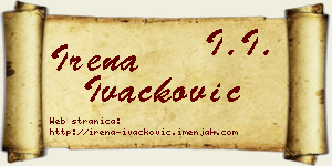 Irena Ivačković vizit kartica